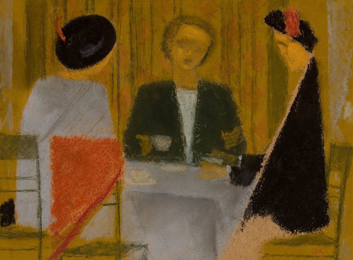 Augusto Giacometti, Kaffeekränzchen, Pastell 1925